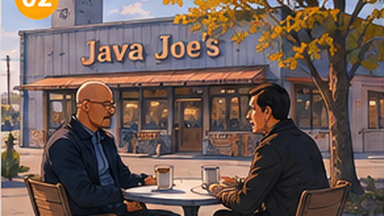 투코의 사무실 촬영지로 쓰인 Java Joe's 분위기를 표현한 장면 일러스트